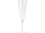 Bicchieri Da Champagne In Plastica Con Base Bianca 10 Pezzi Bianco-Trasparente 150 Ml -