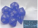 Chessex - Smerigliato - Set Di 7 Dadi - Blu/Bianco