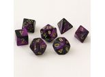 Set Chessex Gemini Poly 7: Nero-Viola/Oro