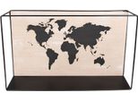 Clayre & Eef Mensola Da Parete 46X10X28 Cm Nero Marrone Mdf Mappa Del Mondo