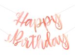 Ghirlanda Happy Birthday Decorazione Murale Oro Rosa 2,13 M - Taglia Unica