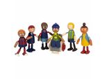 Small Foot - Famiglia Di Case Delle Bambole In Legno Con Sedia A Rotelle, 6 Pz.