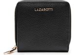 Lazarotti Pelle Portafoglio Bologna Leather Zip Wallet With 6 Card Slots Black Nero