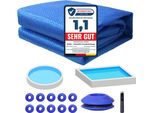Telone Solare Ø366 Cm Blu Con Bolle D'aria Copertura Per Piscina Protezione Termica