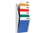 Portadepliant A Parete Helit, Din A4 Verticale, 4 Tasche, Argento