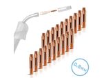 Stahlwerk Set Di 20 Punte Di Contatto AK25 | MB25 | KD24 | MB24 | Punte Di Contatto M6X28 In 0,8 Mm Mig Mag Set Di Parti Di Usura | Accessori Di Saldatura Per Torce Di Saldatura