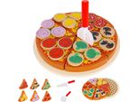 Set Pizza In Legno Accessori Per La Cucina E Il Negozio Dei Bambini Compreso Tagliere E Tagliapizza 27 Pezzi 22471