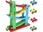 Pista Per Auto In Legno Con 4 Veicoli Pista Per Auto Da Corsa In Marmo Giocattolo Per Bambini Da 3 Anni 22457