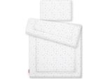 Set Di 2 Pezzi Con Ripieno - Mini Stelle Grigie Su Sfondo Bianco