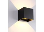 Sensahome Cube - Applique Led Moderne Per Esterni E Interni - Illuminazione Esterna Di Design - Impermeabile IP65 - Bianco Freddo (6000 K) - Nero