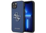 Guess Guhcp13Ssa4Gsbl Custodia Rigida Per Iphone 13 Mini5,4 Niebieski/Blu Saffiano 4G Metal Logo