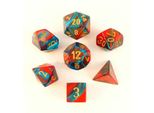 Chessex WüRfelset Rosso-Teal Con Gemini Polyhedral Oro 7