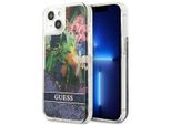 Guess Guhcp13Slflsb Custodia Rigida Per Iphone 13 Mini 5,4Niebieski/Blu Fiore Liquido Glitterato