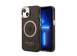 Guess Guhmp13Mhtcmk Custodia Rigida Per Iphone 13 / 14 / 15 6.1 Czarny/Nero Profilo Oro Traslucido Magsafe