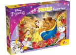 Lisciani - Disney - La Bella E La Bestia - Maxi Puzzle 108 Pezzi - Puzzle 2 In 1 - Double-Face Con Retro Da Colorare - Per Bambini Dai 4 Anni In Su - Pennarelli Da Colorare Inclusi
