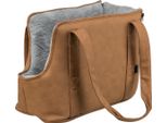 Trixie Borsa Da Trasporto Evelyn, 40 X30 X 20 Cm, Fino A 5 Kg, Ecopelle, Peluche, Marrone/Grigio