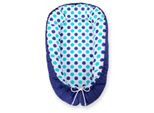Lettino Premium Bobono Con Doppia Faccia Menta E Blu Navy