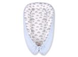 Coperta Premium Bobono Double-Face - Nuvole Grigio/Blu