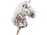 Cavallo Su Bastone Super Hobby Horse Premium - Cavallo Leopardo Marrone Con Criniera Bianca A3 - 5902366024247