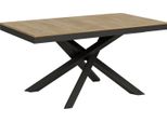 Itamoby - Tavolo Allungabile 160/420X90 Cm Volantis Evolution Quercia Natura Telaio E Gambe Antracite