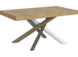 Itamoby - Tavolo Allungabile 160/420X90 Cm Volantis Quercia Natura Gambe Multicolore 4/A