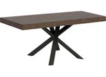 Tavolo Allungabile 90X90/194 Cm Clerk Premium Piano Noce - Gambe Antracite