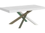Tavolo Allungabile 140/400X90 Cm Volantis Premium Bianco Frassino Gambe Multicolore 4/A