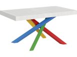 Itamoby - Tavolo Allungabile 160/420X90 Cm Volantis Bianco Frassino Gambe Multicolore 4/B