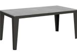 Itamoby - Tavolo Allungabile 180/284X90 Cm Flame Evolution Cemento Telaio E Gambe Antracite