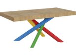 Itamoby - Tavolo Allungabile 200/460X90 Cm Volantis Quercia Natura Gambe Multicolore 4/B