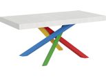 Itamoby - Tavolo Allungabile 200/460X90 Cm Volantis Bianco Frassino Gambe Multicolore 4/B