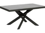 Itamoby - Tavolo Allungabile 160/264X90 Cm Volantis Evolution Cemento Telaio E Gambe Antracite