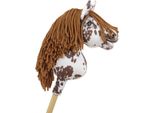 Cavallo Su Bastone Super Hobby Horse Premium - Leopardo Marrone Con Criniera Marrone A4 - 5902366024179