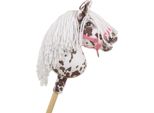 Cavallo Su Bastone Super Hobby Horse Premium - Leopardo Marrone Con Criniera Bianca A4 - 5902366024209