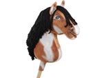 Cavallo Su Hobbyhorse Super Hobby Horse Premium - Cavallo Tobiano Marrone Con Criniera Nera A3 - 5902366024087
