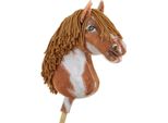 Cavallo Su Hobbyhorse Super Hobby Horse Premium - Cavallo Tobiano Marrone Con Criniera Marrone A3 - 5902366024094