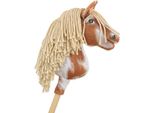 Cavallo Su Hobbyhorse Super Hobby Horse Premium - Cavallo Tobiano Marrone Con Criniera Beige A4 - 5902366024032
