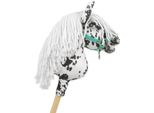 Cavallo Su Bastone Super Hobby Horse Premium - Leopardo Con Criniera Bianca A4 - 5902366024261