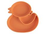 Piatto In Silicone Per Bambini, Diviso, Anatra Arancione, 19,5X19 Cm