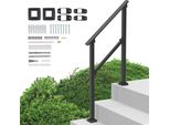 Ringhiera Per Scale Con Traversa - Corrimano Da 103 Cm Per 1-2 Gradini - Ringhiera Robusta Per Sicurezza E Stile