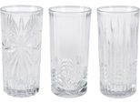 Set Di 3 Bicchieri Excellent Houseware, Vetro, 7X14 Cm, 380 Ml, Trasparente