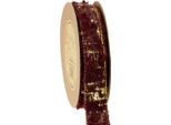 Nastro Decorativo Nastro Di Pelliccia Bordeaux Oro 25Mm 15M Decorazione Nastro Regalo