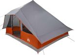 Vidaxl Tenda A Soffietto Per Famiglie Con Tetto Grigio E Arancione 364 X 281 X 257 Cm