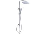 Joho Colonna Doccia Senza Miscelatore In Acciaio Inox 304, Cromo Set Doccia A Pioggia Con Soffione E Doccetta A Mano (25×25Cm Quadrato)