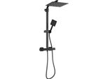 Silla | Set Doccia - Nero - Doccia A Pioggia - Ottone Di Alta Qualità - Risparmio D'acqua