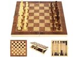 Scacchi In Legno Dama Classica Backgammon 3In1 Xxl Grande 35X35 Cm