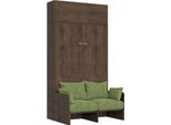 Itamoby - Letto Matrimoniale Francese A Scomparsa 140 Kentaro Con Divano E Pensile Noce, Verde