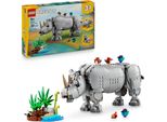 Lego Creator Animali Selvatici: Il Maestoso Rinoceronte Con Uccelli, 9 Anni, Plastica, 780 Pezzi, 1,12 Kg