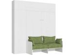Itamoby - Letto Matrimoniale A Scomparsa 160 Kentaro Con Divano E Mobili Bianco Frassino, Verde
