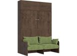 Itamoby - Letto Matrimoniale A Scomparsa 160 Kentaro Con Divano E Pensile Noce, Verde